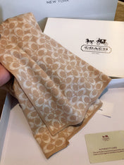 KNIT CASHMERE SCARF CAMEL BROWN MIX WHITE  619591