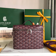 MUSE VANITY CASE 20 IN WINE RED GOYARDINE CANVAS