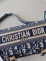 SMALL DIORCAMP BAG 23 OBLIQUE BLUE EMBROIDERY