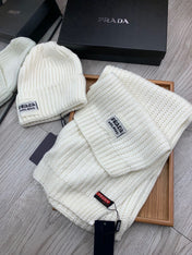 SET SCARF AND HAT IN WHITE WOOL AND RABBIT FUR 388991
