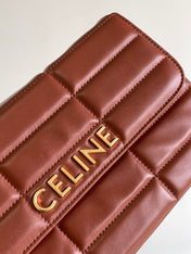 MONOCHROME 24 QUILTED CHERRY RED LAMBSKIN CHAIN SHOUDER BAG