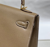 KELLY 25CM IN ETOUPE EPSOM CALFSKIN GOLD HARDWARE