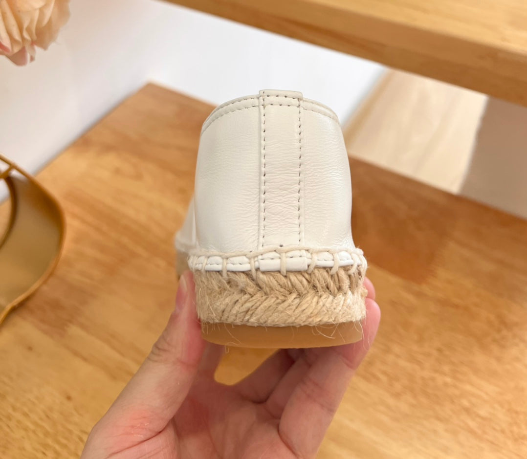 SL YVES LOGO SLIP ON WHITE CALFSKIN