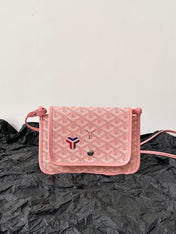 PLUMET POCKET WALLET 20 IN PINK GOYARDINE CANVAS AND LAMBSKIN TRIM