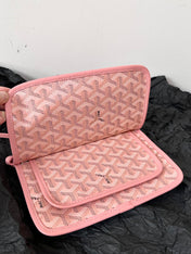 PLUMET POCKET WALLET 20 IN PINK GOYARDINE CANVAS AND LAMBSKIN TRIM