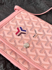 PLUMET POCKET WALLET 20 IN PINK GOYARDINE CANVAS AND LAMBSKIN TRIM