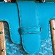 SAÏGON PM BAG 28 IN LIGHT BLUE GOYARDINE CANVAS AND CALFSKIN