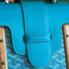 SAÏGON PM BAG 28 IN LIGHT BLUE GOYARDINE CANVAS AND CALFSKIN