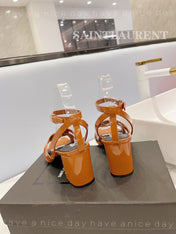 SL TRIBUTE SANDAL GLOSSY COPPER CALFSKIN