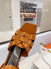SL TRIBUTE SANDAL GLOSSY COPPER CALFSKIN