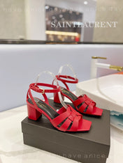 SL TRIBUTE SANDAL RED CALFSKIN