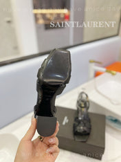 SL TRIBUTE SANDAL BLACK CALFSKIN