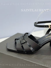 SL TRIBUTE SANDAL BLACK CALFSKIN