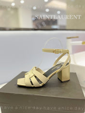 SL TRIBUTE SANDAL PASTEL YELLOW CALFSKIN