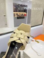 SL TRIBUTE SANDAL PASTEL YELLOW CALFSKIN