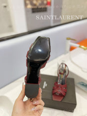 SL TRIBUTE SANDAL BERRY CALFSKIN