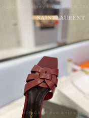 SL TRIBUTE SLIPPERS BERRY CALFSKIN