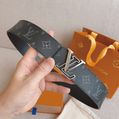 LV 25S BELT 40 MM IN BLACK MIX GREY CALFSKIN 593206