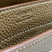 KELLY DEPECHES 34 BRIEFCASE IN ETOUPE TOGO CALFSKIN SILVER HARDWARE