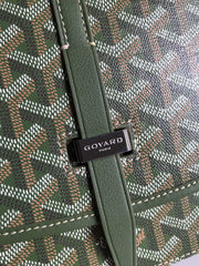 BELVEDERE MM BAG 21 IN GREEN GOYARDINE CANVAS AND CALFSKIN