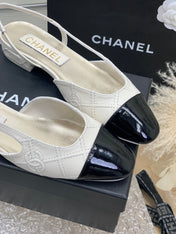 SLINGBACKS 20 WHITE MIX BLACK CALFSKIN