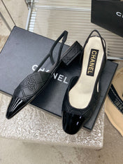 SLINGBACKS 20 BLACK CALFSKIN