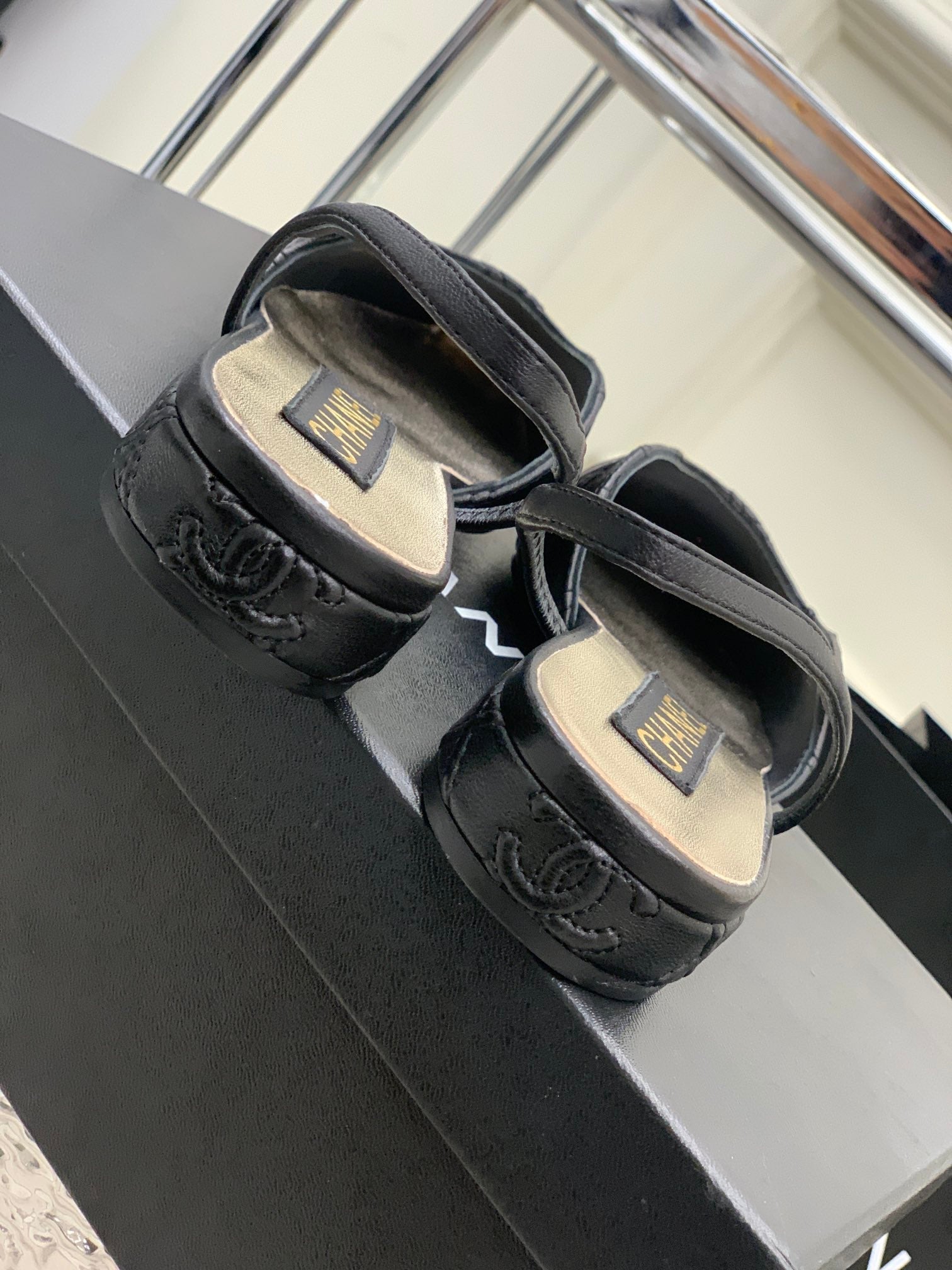 SLINGBACKS 20 BLACK CALFSKIN