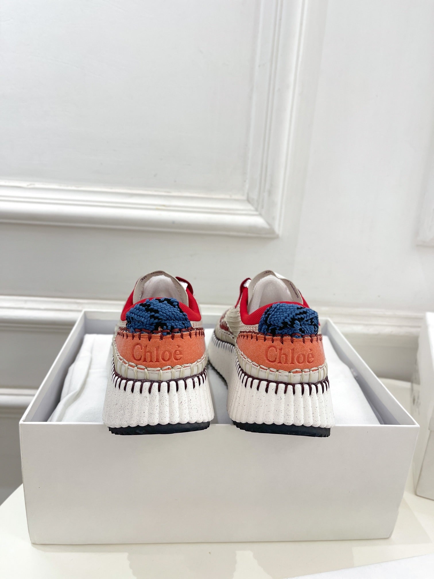 NAMA SNEAKER IN CHERRY RED MIX COLORFUL SPECIAL FABRIC