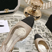 slingback 2.5 glitter ligh pink black grossgain