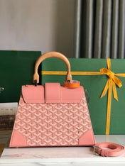 SAÏGON PM BAG 28 IN BABY PINK GOYARDINE CANVAS AND CALFSKIN