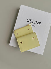 TRIPHOME 9 WALLET TWO-IN-ONE YELLOW PASTEL CALFSKIN