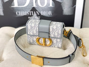 MONTAIGNE 19 HANDBAG IN GREY CALFSKIN