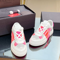 VALENTINO 25S GARAVANI VL7N SNEAKERS IN WHITE MIX PINK LAMBSKIN