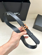 CHANEL 25S BELT 30 MM IN BLACK CALFSKIN 616968