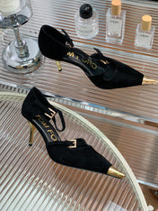 MARY JANE PUMP 7 CM IN BLACK SUEDE
