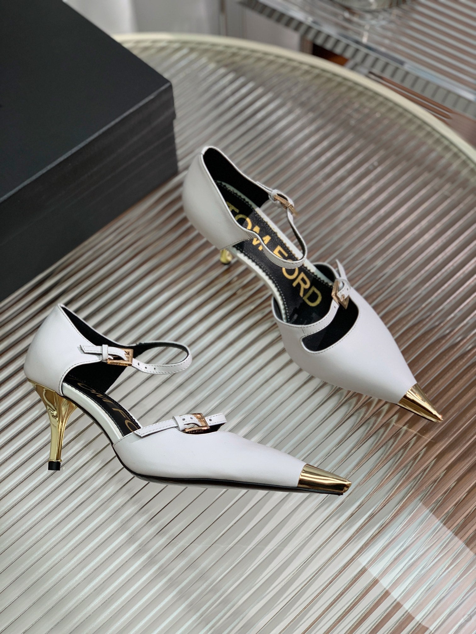 MARY JANE PUMP 7 CM IN WHITE CALFSKIN