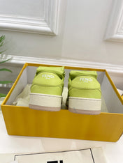 FENDI TRAINER SNEAKER IN YELLOWISH GREEN LAMBSKIN
