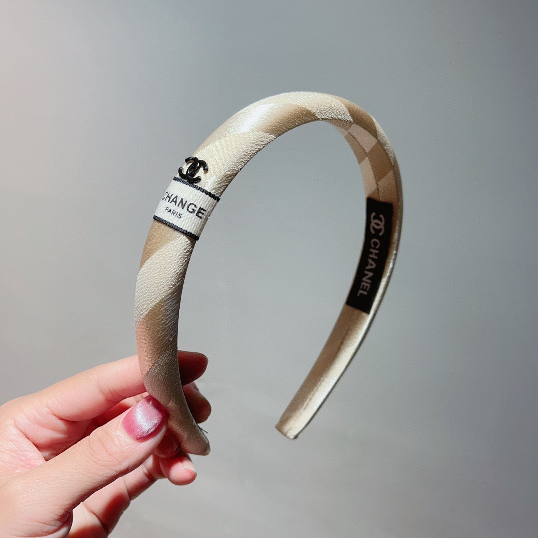 TAN BEIGE SILK HAIRBAND 876967