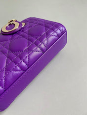 MINI D-JOY BAG 17 IN VIOLET PURPLE LAMBSKIN