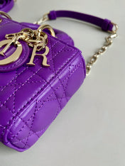 MINI D-JOY BAG 17 IN VIOLET PURPLE LAMBSKIN