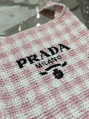 LARGE TOTE BAG 45 IN PINK MIX WHITE AND BLACK WOVEN RAFFIA