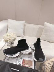 BALENCIAGA 25S SPEED TRAINER SNEAKERS 55 MM IN BLACK KNIT STYLE 3