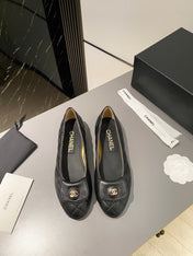BALLET FLAT BLACK LAMBSKIN
