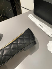 BALLET FLAT BLACK LAMBSKIN