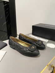 BALLET FLAT BLACK LAMBSKIN
