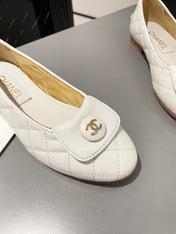 BALLET FLAT WHITE LAMBSKIN