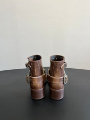 MIUMIU 26S ANKLE BOOTS IN BROWN CALFSKIN SILVER HARDWARE
