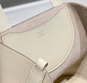 HERMES 25S IN THE LOOP 18 IN IVORY CALFSKIN SILVER HARDWARE