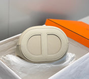 HERMES 25S IN THE LOOP 18 IN IVORY CALFSKIN SILVER HARDWARE