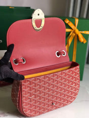233 BAG 25 IN CLASSIC RED CALFKIN AND GOYARDINE CANVAS